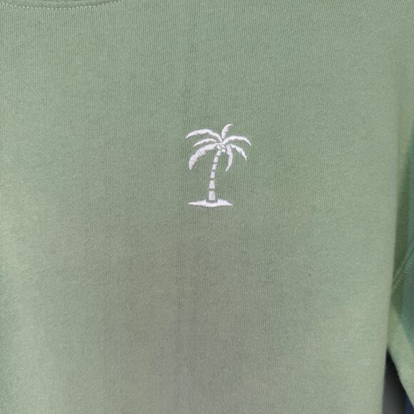 Hippie Rose Size XS Green Palm Tree Embroidered Cropped Sweatshirt - Picture 2 of 4